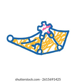 wing with gear doodle icon sketch vector. wing with gear sign. isolated symbol illustration