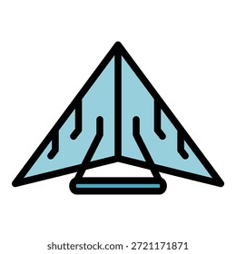 Wing glider icon. Outline Wing glider vector icon for web design isolated on white background color flat