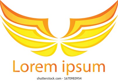 Wing Gold Logo Vector Design