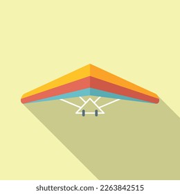 Wing hang glider icon flat vector. Para air. Sky man