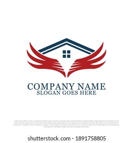 Wing house logo design, military house logo template, best for business and company logo template