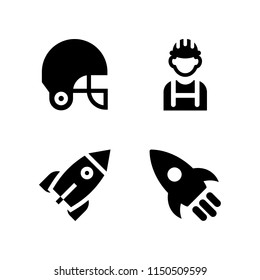 wing icon. 4 wing set with rocket and helmet vector icons for web and mobile app