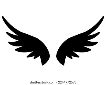 Wing Icon. bird and angel. Vector illustration