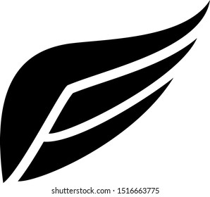 Wing Icon. Bird Logo on White Background. Vector