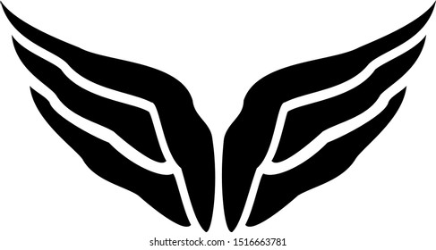 Wing Icon. Bird Logo on White Background. Vector