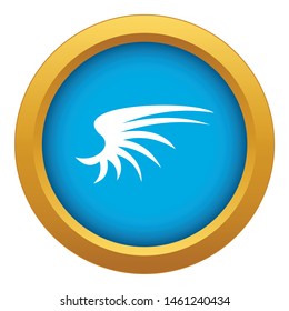 Wing icon blue vector isolated on white background for any design
