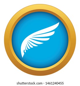Wing icon blue vector isolated on white background for any design