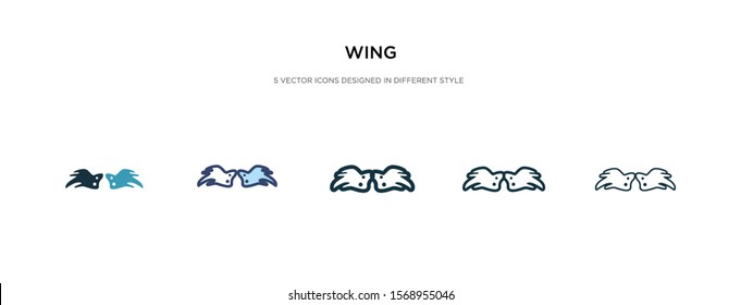 wing icon in different style vector illustration. two colored and black wing vector icons designed in filled, outline, line and stroke style can be used for web, mobile, ui