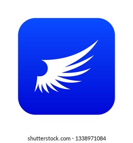 Wing icon digital blue for any design isolated on white vector illustration