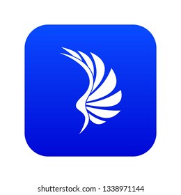 Wing icon digital blue for any design isolated on white vector illustration