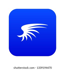 Wing icon digital blue for any design isolated on white vector illustration