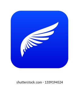 Wing icon digital blue for any design isolated on white vector illustration