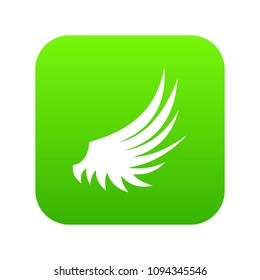Wing icon digital green for any design isolated on white vector illustration