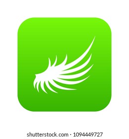 Wing icon digital green for any design isolated on white vector illustration