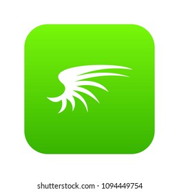 Wing icon digital green for any design isolated on white vector illustration