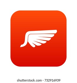 Wing icon digital red for any design isolated on white vector illustration