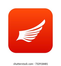 Wing icon digital red for any design isolated on white vector illustration