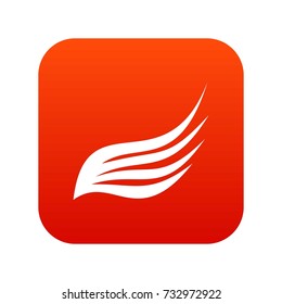 Wing icon digital red for any design isolated on white vector illustration
