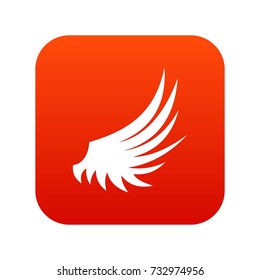 Wing icon digital red for any design isolated on white vector illustration