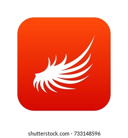 Wing icon digital red for any design isolated on white vector illustration
