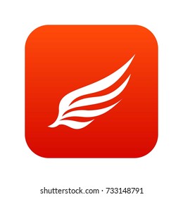 Wing icon digital red for any design isolated on white vector illustration