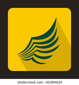 Wing icon in flat style on a yellow background