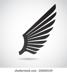 Wing icon isolated on white background. Vector illustration.