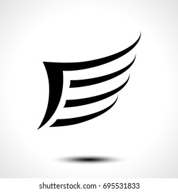 Wing icon isolated on white background. Vector illustration 