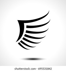 Wing icon isolated on white background. Vector illustration 