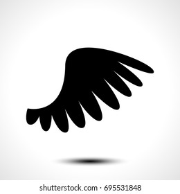 Wing icon isolated on white background. Vector illustration 
