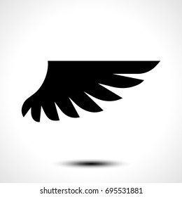 Wing icon isolated on white background. Vector illustration 