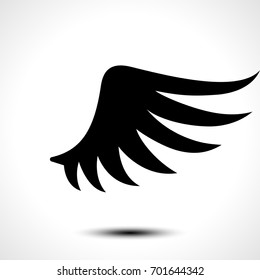 Wing icon isolated on white background. Vector illustration 