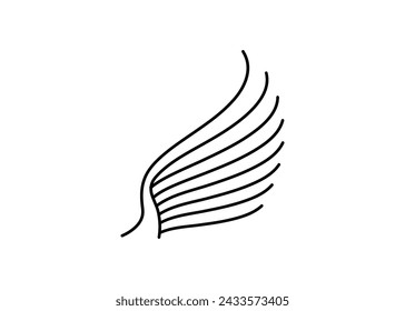 Wing icon line design template isolated simple