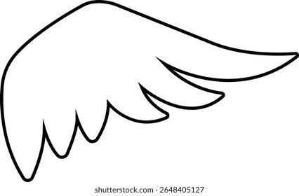 Wing icon wing logo designs. Various artistic bird, angel, bat, eagle, and minimalist wing vector isolated on transparent for branding, tattoos, emblems, or fantasy design projects.