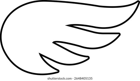 Wing icon wing logo designs. Various artistic bird, angel, bat, eagle, and minimalist wing vector isolated on transparent for branding, tattoos, emblems, or fantasy design projects.