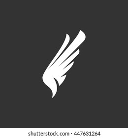 Wing icon. Logo isolated on black background. Vector illustration