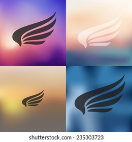 Wing Icon On Blurred Background