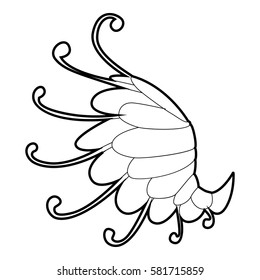 Wing icon. Outline illustration of wing vector icon for web