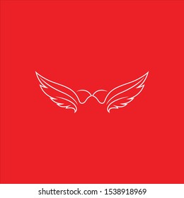 Wing icon in outline style isolated vector illustration