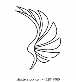 Wing icon in outline style isolated vector illustration