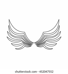 Wing icon in outline style isolated vector illustration