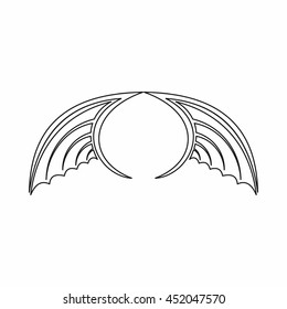 Wing icon in outline style isolated vector illustration