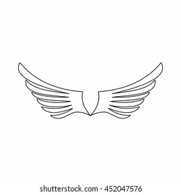 Wing icon in outline style isolated vector illustration