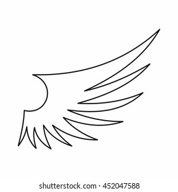 Wing icon in outline style isolated vector illustration