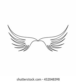 Wing icon in outline style isolated vector illustration