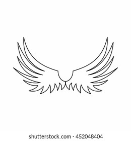 Wing icon in outline style isolated vector illustration