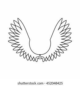 Wing icon in outline style isolated vector illustration