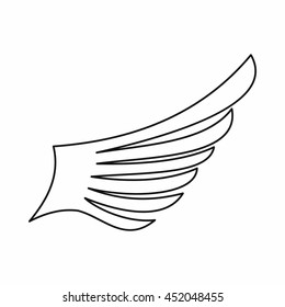 Wing icon in outline style isolated vector illustration