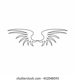 Wing icon in outline style isolated vector illustration