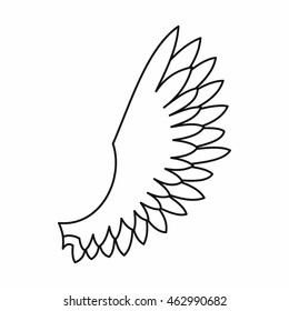 Wing icon in outline style isolated vector illustration